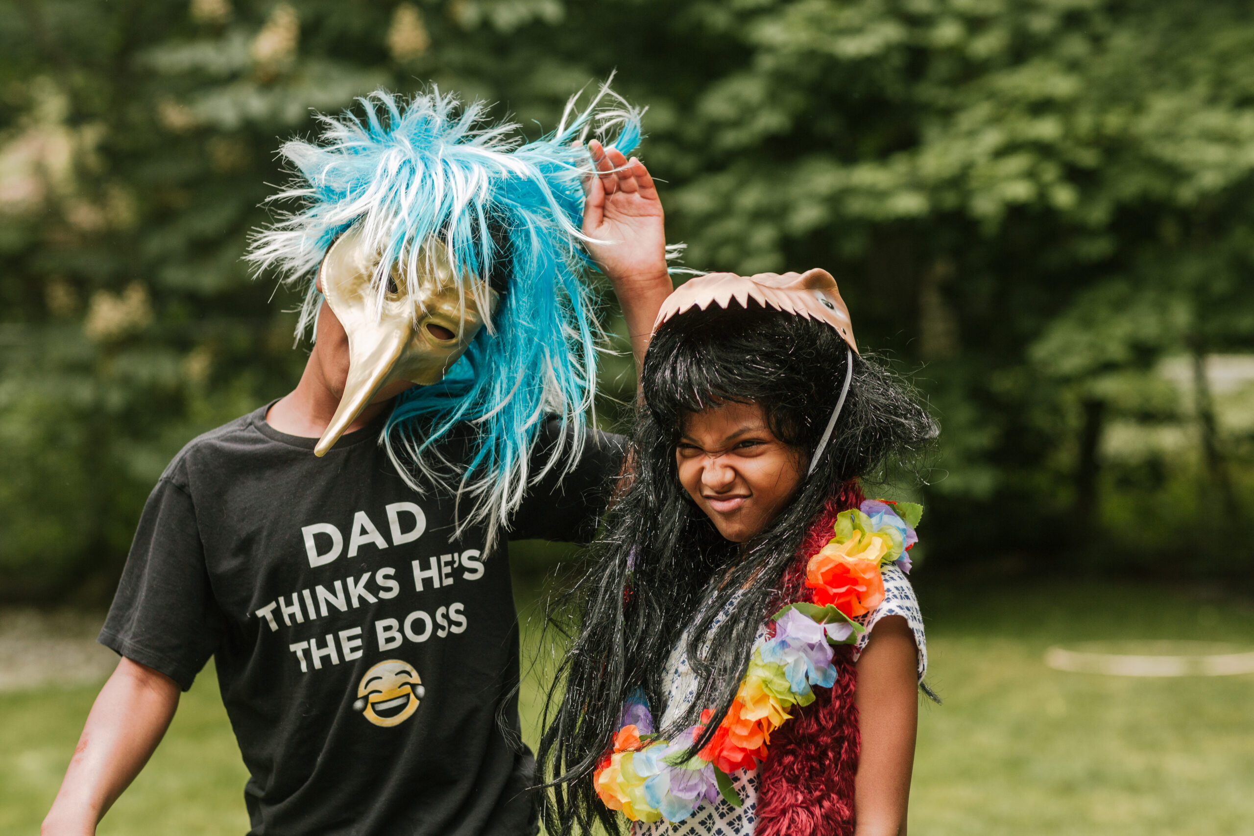 Nankind children having fun in costumes.