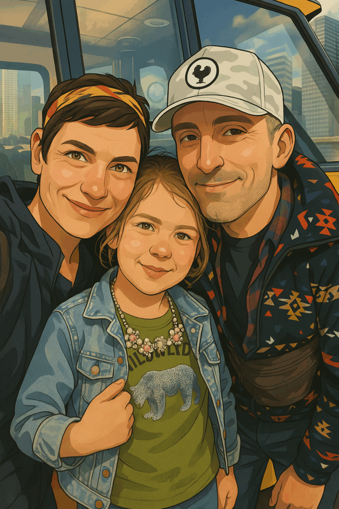 Joe with his wife and daughter